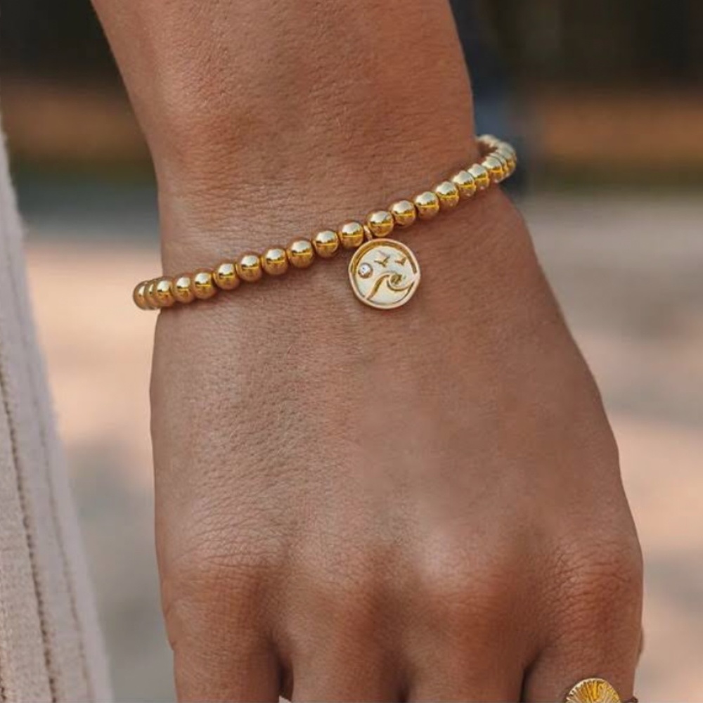 NWT Pura Vida Wave Metal Stretch Bracelet